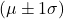  (\mu \pm 1\sigma) 